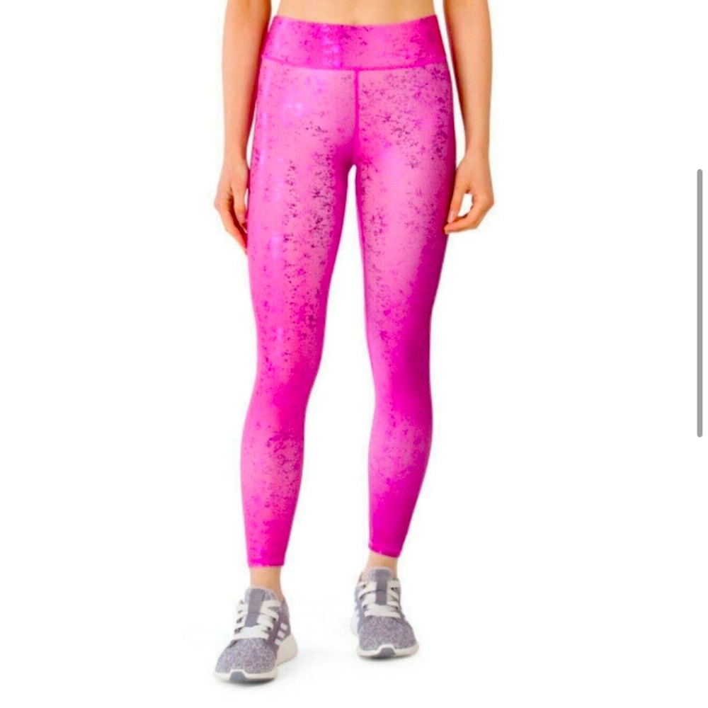 BNWT Terez Hot Pink Metallic Leggings XS